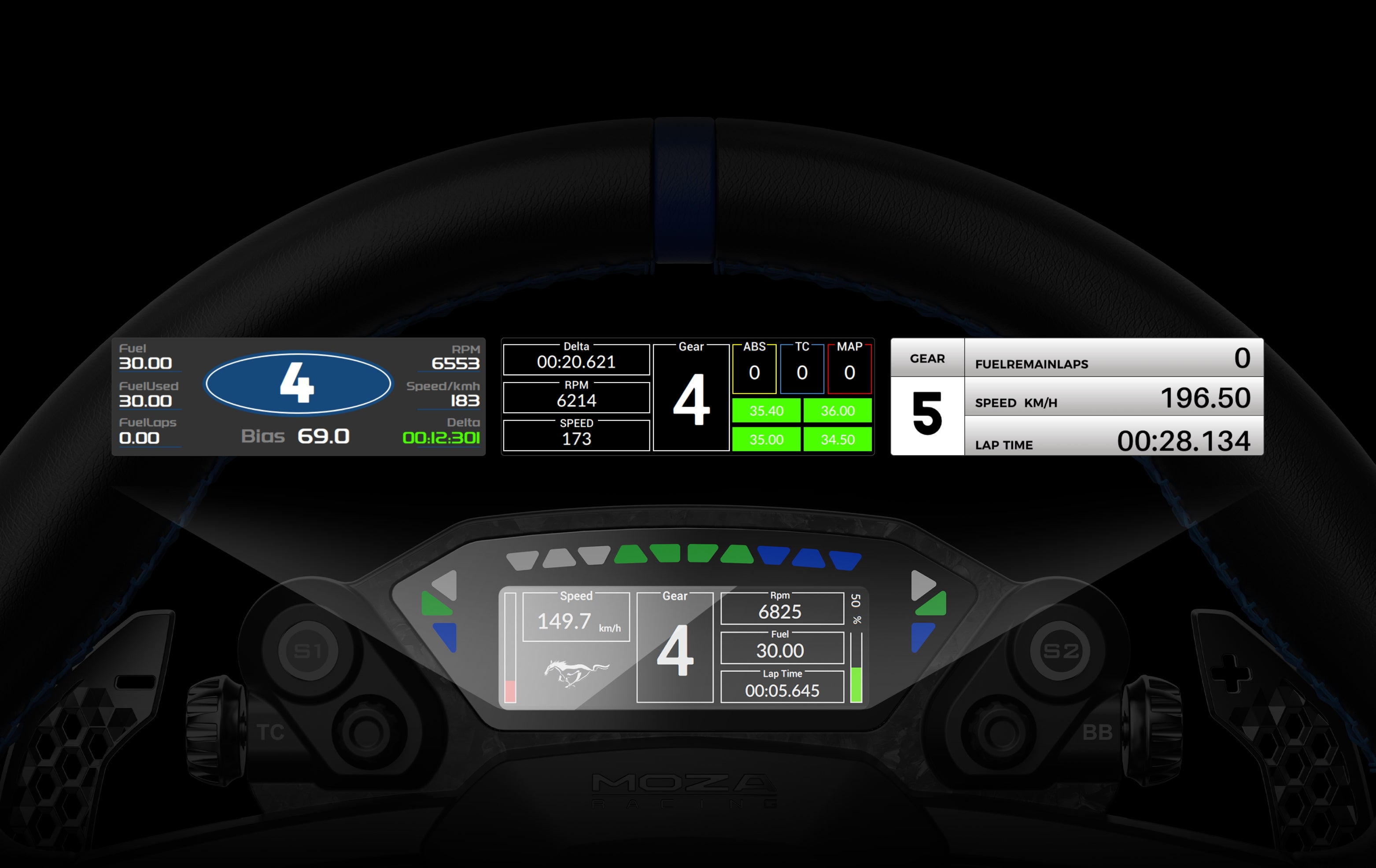 Moza Mustang GTD hd display